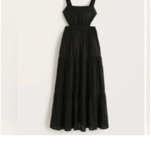 NWOT Abercrombie & Fitch Black Lined Maxi Dress